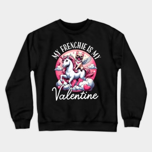 Funny French Bulldog Frenchie Valentines Day Dog Owner Heart Crewneck Sweatshirt